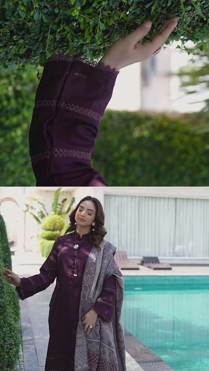 Raniyah- 3 Piece with winter Shawl Ready-to-wear