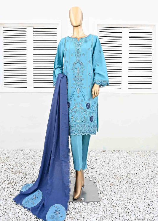 Bin Saeed Embroidered Three Piece Suit