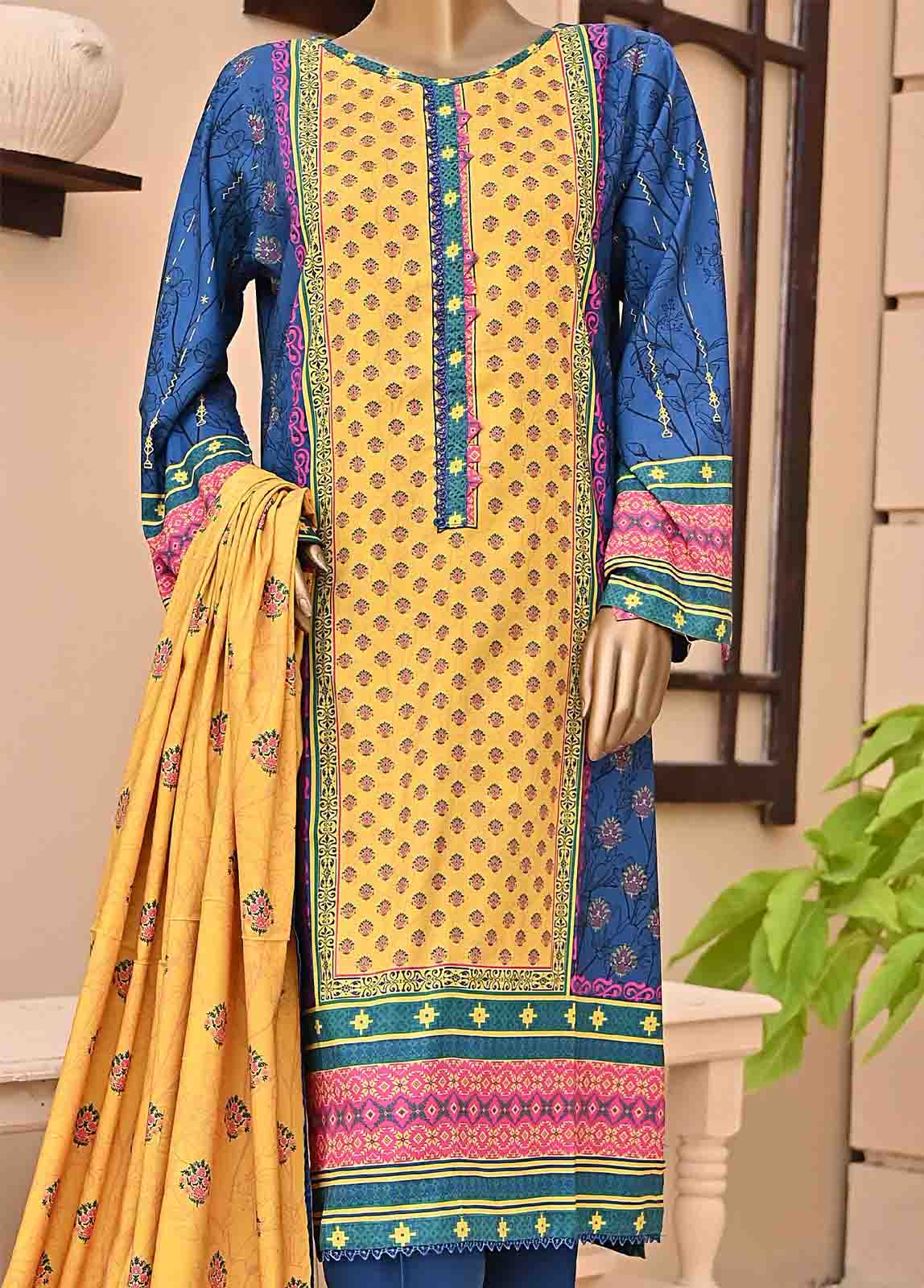 Bin Saeed 3 Piece Linen Printed Stitched Suit