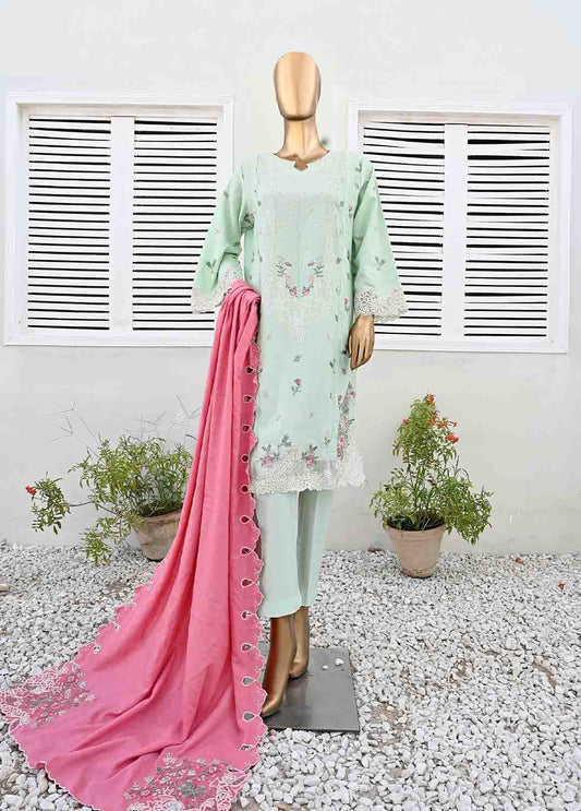 Bin Saeed Embroidered Three Piece Suit