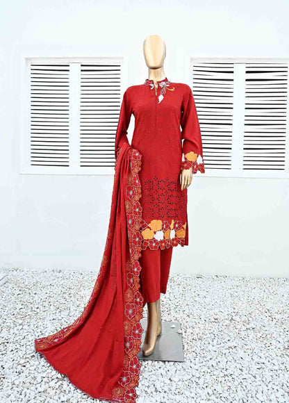 Bin Saeed Embroidered Three Piece Suit