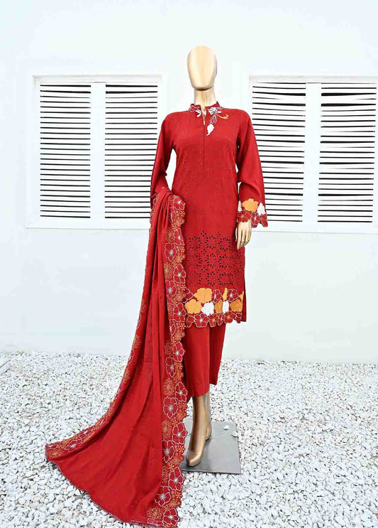 Bin Saeed Embroidered Three Piece Suit