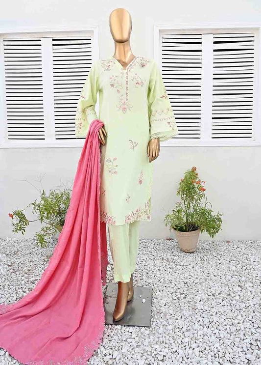 Bin Saeed Embroidered Three Piece Suit