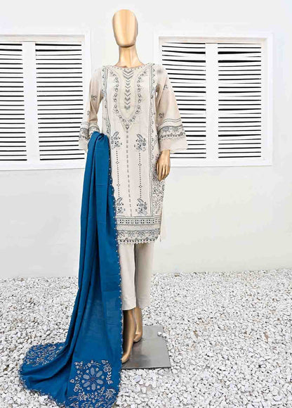 Bin Saeed Embroidered Three Piece Suit